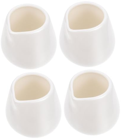 MUELODSIC 4piezas Jarras De Leche Blancas Tazas De Cerámica Para Salsas Recipientes De Cerámica Hogar Para Servir Leche o Salsas