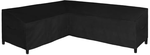 Easy-Going 600D Patio L-Shaped Sectional Sofa Cover, 85X110 Waterproof Heavy Duty Outdoor Garden Furniture Cover (Left Facing, Black)