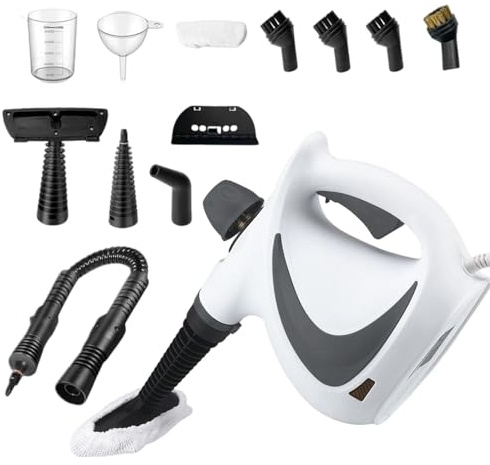 Limpiador a Vapor - Limpiadora De Vapor Portátil Para Hogar,Mopa Eléctrica Con 12 Accesorios Para Muebles Tela Suelos De Madera Alfombra Ropa Y Zonas De Mascotas