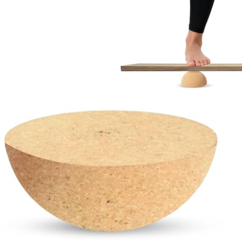 Balance Board Halbkugel Kork Halbkugel Balance Board 15cm Durchmesser 7cm Höhe, Gleichgewichtstrainer, Fitness Balanceboard Erwachsene & Kinder für Reha-Geräte Fitness Yoga Pilates Hilfsmittel