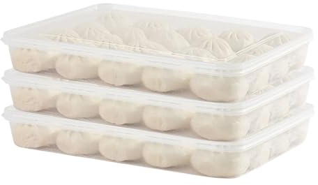 Egg-Keeper Door for Refrigerator, Storage, 3 Piece Box with Lid, Egg Container in Refrigerator, | Door for Refrigerator, Kitchen, Pantry, Home, Apartment,