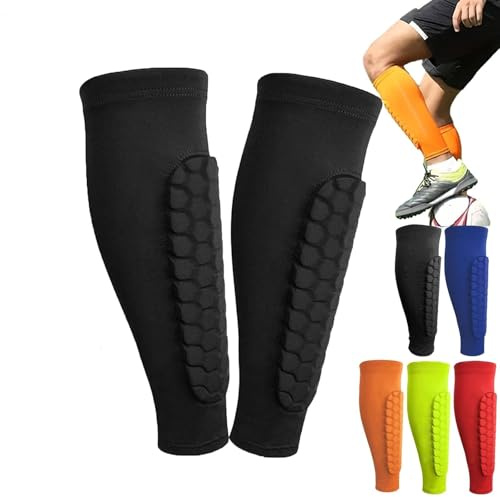 Protege Tibia Ski, Protection Tibia Ski, Chaussette Protege Tibias, 1 Paire de Protège-Tibias pour Enfants et Adulte Adaptés pour Les Sports de Plein Air, Équipement de Protection Ski (Noir, M)