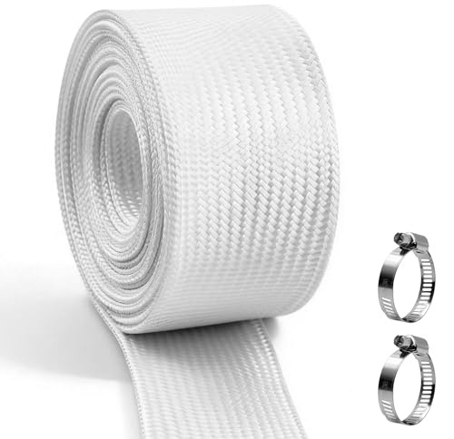 AggSound 25mm Abgasschlauch 200cm für Stromerzeuger Standheizung | Hitzebeständiges Fiberglas, flexibel & langlebig, passend für Notstromaggregat & Standheizung, zuverlässiger Abgasschutz