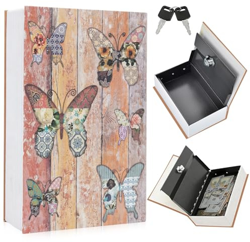 Euablfo Buchtresor mit Zahlenschloss, 18 X 11,5 X 5,5 cm Buchsafe, Tresor Mit Schlüssel für Geld Versteck, Buch Safe für Schmuck, Dokumente, Wertsachen