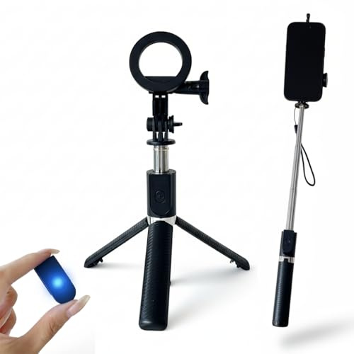 Magnetic Selfie Stick Tripod for iPhone 39 Inch Adjustable Phone Tripod Stand Strong Magnetic Mount 360 Degree Rotatable Travel Selfie Stick Tripod with Remote for Video Live Streaming