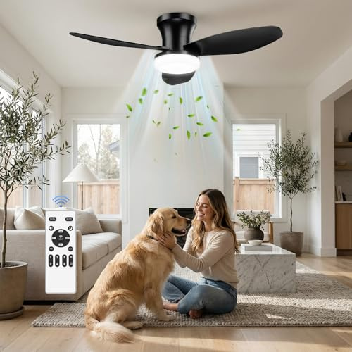 Macchiatto takfläkt med LED-belysning 107 cm, Tyst DC-motor, Fjärrkontroll, 6 Hastigheter, Sommar-/Vinterläge, Minnesfunktion, 3000K/4000K/6000K, Timer 2H/4H