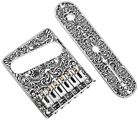 6 Strings Saddle Bridge Plate with 3 Way Switch Control and Intonations Screws 6 String Control Hardtail Set