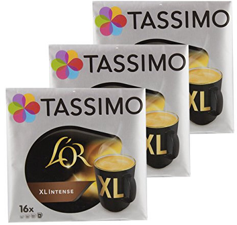 Tassimo L'Or XL Intense Coffee Capsule, Ground Roasted Coffee, 48 T-Discs