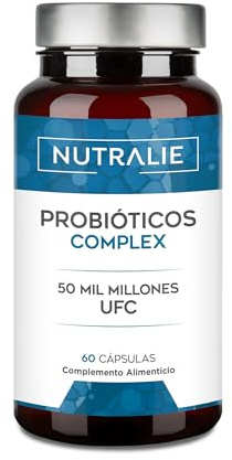 PROBIÓTICOS INTESTINALES - 10 Cepas - 50 Billones UFC BIO-disponibles | Probiótico Intestinal, Lactobacillus Acidophilus Gasseri Bifidobacterium, 60 Cápsulas Biprotics Complex Nutralie