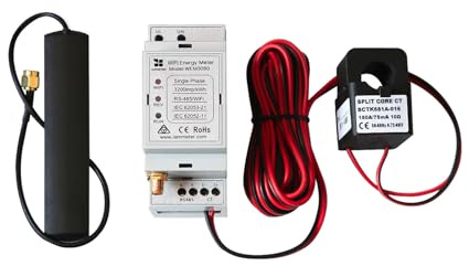 IAMMETER WLAN Energiezähler Bidirektional, Einphasig, DIN-Schiene, 150A Split-Core CT, Solar PV Monitoring, Alexa kompatibel, Home Assistant, Modbus TCP/RTU, Basis-Cloud-Zugriff, WEM3080