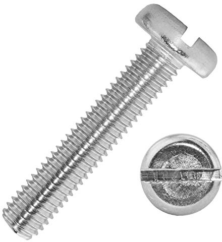 Flachkopfschrauben mit Schlitz M6x20 mm aus Edelstahl A2 (10 Stück) | DIN 85 - Maschinenschrauben - Schlitzschrauben - Schrauben von MESAROS®