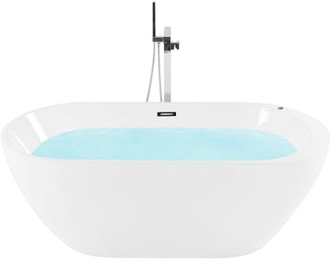 Bañera independiente de hidromasaje blanco 170 cm moderno jets de masaje spa Nevis
