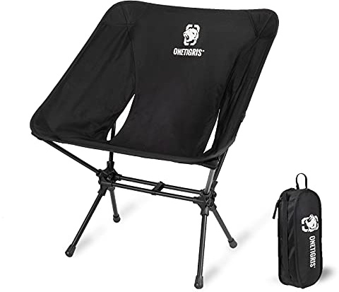 OneTigris PROMENADE Folding Camping Chair, 150kg Capacity Compact Outdoor Chair for Camping Hiking Garden Travel Beach Picnic Lightweight Backpacking