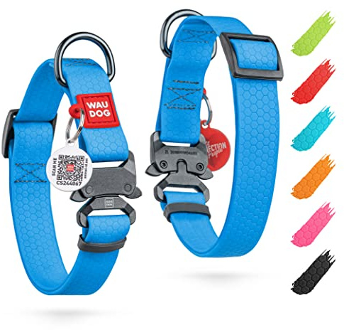 WAUDOG Halsband Hund Wasserfest Verstellbares Hundehalsband Große Hunde - Hundehalsband Mittelgroße Hunde Hundehalsband Kleine Hunde Halsbänder & Welpen Halsband