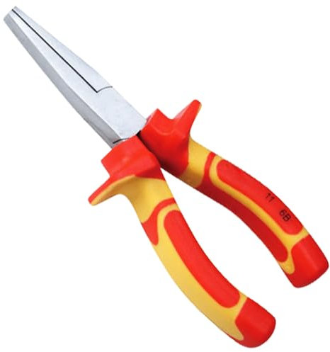 WEDO Alicate boca plana para Electricistas VDE,160mm,Pelacables Electricista Profesional para Cortar,Acero de cromo y vanadio,VDE 1000 V,IEC 60900,Certificación GS