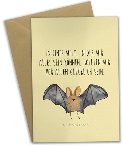 Mr. & Mrs. Panda Grußkarte Fledermaus Flügel - Geschenk, Lustige Sprüche, einladungskarten, Grußkarten, osterkarte, weihnachtskarten, hochzeitskarten