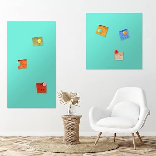TESTSIEGER l BUNTE Magnetfolie magnetische PVC-freie Magnet Schreibtafel Folie | Testnote 1,4 | beschreibbar zuschneidbar | Rückseite selbstklebend | inkl.Kreidestift (mint, 50x30cm)