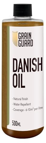 GRAIN GUARD Danish Oil | 500ml | Enhances Natural Beauty of Wooden Surfaces | Seals & Protects with Satin Finish | Water Repellent | Use On Oak, Pine & More