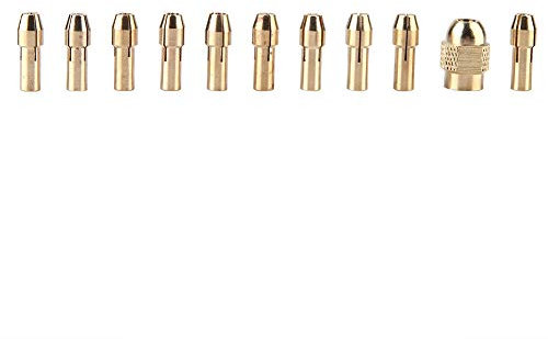 Juego de Pinzas de 11 Uds., Piezas de Repuesto para Portabrocas, Latón, 3Mm, Mini para Amoladora de Taladro Broca de Cobre 3000
