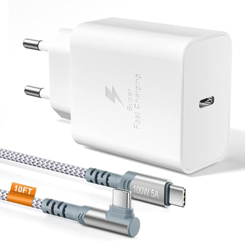 45W USB C Ladegerät Schnellladegerät mit 3M 100W USB C Schnellladekabel | USBC Netzteil für Samsung Galaxy S24 S23 S22 S21 S10 S9 S8 A55 A54 A53 5g A52 A51 A50 A34 A33 A13 A12 Fast Charger Adapter