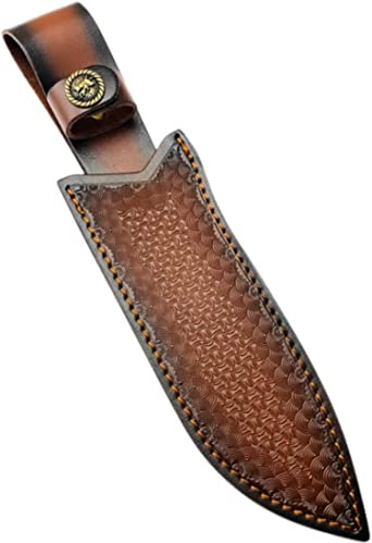 Aibote Messerscheide mit fester Klinge, Leder, gerade, Messerscheide, taktisches Holster mit Gürtelschlaufe (Größe B)