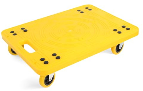MaxWorks 50840 High Visibility Yellow 300-lb Capacity Movers Dolly with 4 Swivel Casters, 19-1/2 x 14-1/2 Platform