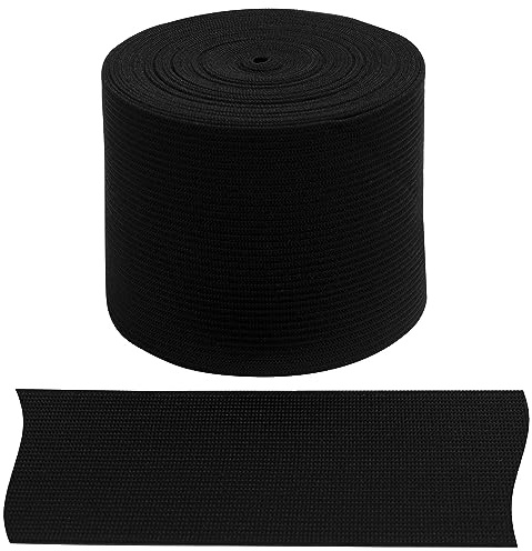 AERZETIX - C67546 - Bande élastique plate tressée 5 mètres - largeur 60 mm - en polyester + latex - couleur noir