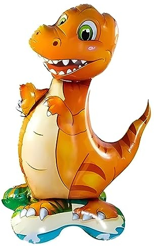 Folienballon Aufsteller 3D, Dinosaurier-Design in leuchtendem Orange, ca. 39 * 60 cm - Perfekt für Kindergeburtstage, Themenpartys, Dekoration, Geschenk, Überraschung, Event, Feier