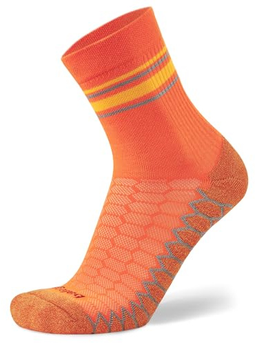 Balega Womens Silver Mini Crew Performance Running Socks, Neon Orange, Medium US