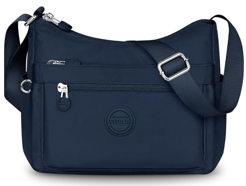 VOBUKE Umhängetasche Damen Mittelgroß Wasserdicht Nylon Crossbody Bag mit Vielen Fächern Leichte Schultertasche Verstellbarer Breitem Freizeit Kleine Messenger Bag für Einkaufen, Reisen