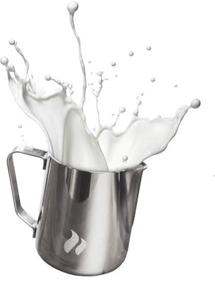 roastmarket Milchkännchen – Ideal zum Milchaufschäumen - Für Cappuccino & Latte Art – Aufschäumkännchen mit speziellem Latte Art Ausguss - Barista Zubehör (Edelstahl, 600ml)