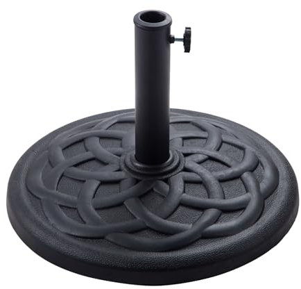 C-Hopetree 14 kg Heavy Duty Round Base Stand for Outdoor Patio Market Table Umbrella, Black