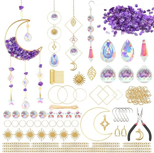 Atrapasoles Cristal,300 Piezas Atrapasoles Cristal Colgante,Atrapasueños de Cristal,Suncatcher Colgantes Cristal,DIY Colgante Cristal,para Ventana Casa Jardín Fiesta Boda Decoración.