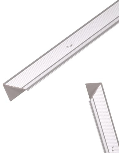 10 x siwitec Treppenkantenprofil 2 m, Aluminium, silberfarbig eloxiert, 45 x 23 x 2,5 mm, Treppen Kantenschutz, Treppenstufen Schutzprofil, Übergangsprofil
