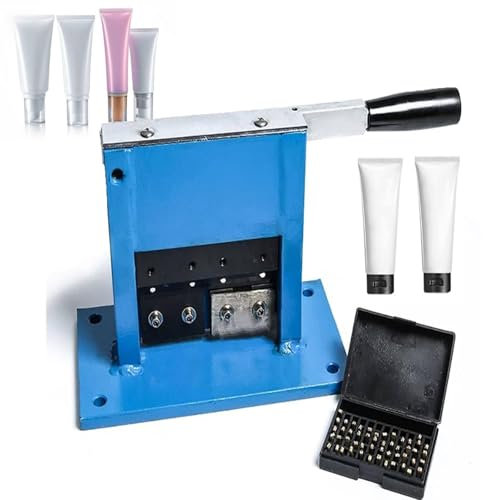 COYEUX Manual Aluminum Pipe Tail Sealing Machine, Max 60cm Teeth Paste Tube Sealer, with Date Letter Coder Printer Marker, for Cosmetic, Medicine, Food
