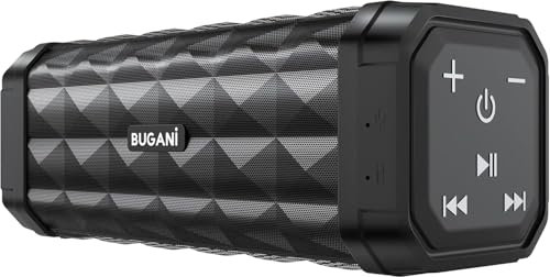 BUGANI Cassa Bluetooth Portatile con Suono Stereo 20W, Bluetooth 5.4, Altoparlante Bluetooth Bassi Potenti, 24 Ore di Riproduzione, IPX5, Microfono Integrato, per Casa, Esterno