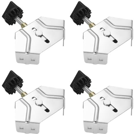 4 Stück 103 × 59 mm Eckspanner, Einstellbar und Einfach zu Bedienen, Winkelspanner, Breites Anwendungsspektrum, Winkelspanner 90 Grad, für Holzarbeiten, Engineering, Fotorahmen (silber)
