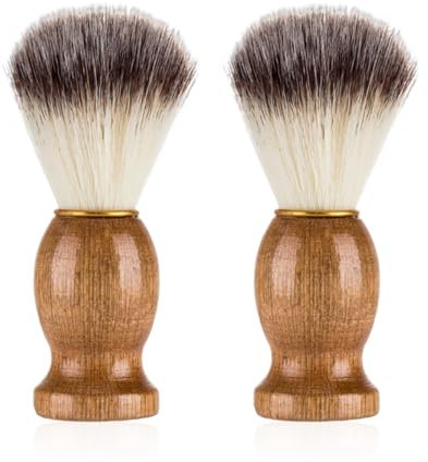 2 Pieces Of Wooden Handle Beard Brush, Soft Bristle Brush, Multi-Function Cleaning Brush, Men'S Haircut Cleaning Brush, Reusable Shaving Brush, Convenient Shaving Brush.