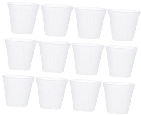 CAXUSD 12st Kontrollwurzelbecken des Qingshan-beckens Wasser Untertasse Container Drainage Torf Hängender Pflanzer Docht Eukalyptus Künstlich Runder Pflanzer System Aufhänger Düse Weiß Pp