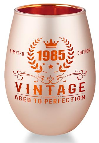 Belillpipi Geschenke zum 40 Geburtstag für Frauen, 40 Geburtstag Windlicht aus Glas, Windlicht in Roségold mit Geschenkbox, Teelichthalter mit Gravur Geschenk für 40 Frau Weihnachten