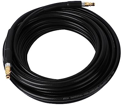 iplusmile Tuyau de Lave-Linge à Pression 15M Tuyau en Caoutchouc pour Nettoyage de Voiture Femelle Flexible Solide Utilisation Eau Froide