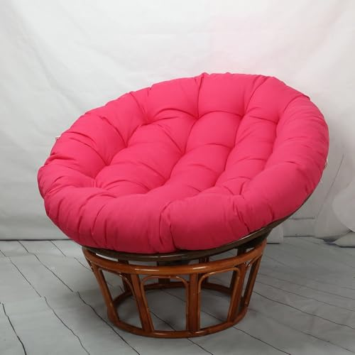 YHXAIQ Outdoor Runden Kissen für Hängesessel/Schaukelstuhl - Verdickung Polyester+Baumwolle Sitzkissen, Gartenstuhl Polster & Bodenkissen(Rose red,60 x 60 cm)