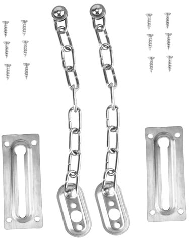 FOYTOKI 2pezzi Catena Di Sicurezza Per Porta in Acciaio Inossidabile Lucchetto Catena Resistente Per Porte d Ingresso e Interne Catenella Porta Blindata Per Protezione Aggiuntiva