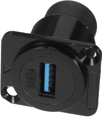 Hemobllo Connecteur USB Femelle-Femelle USB 3.0 pour Panneau, Noir | Montage Traversant sur Cloison, Étanche et Anti-uv, PC et Métal, Gain de Place