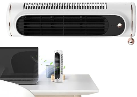 Genérico Ventilador Torre Sin Aspas | Ventilador Torre de Escritorio Compacto Sin Aspas - 3 Velocidades Silencioso Recargable Para Interiores Exteriores Viajes