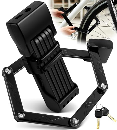 DeeprBlu Antivol Vélo Pliant, Cadenas Pliable en Alliages à Haute Résistance - Antirouille et Robuste, Antivol Pliable Haute Sécurité avec Support de Montage et Clés, Cadenas Pliant pour Trottinette