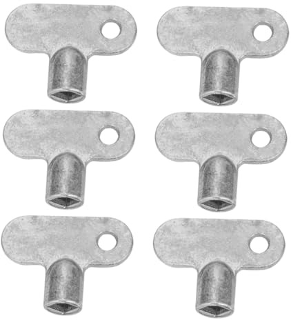 HONITANO 6 piezas Llaves de Purga Cuadradas para Radiadores Llave Práctica de Válvulas de Zinc para Fontanería y Ventilación Diseño Compacto Accesorio Esencial para Calefacción