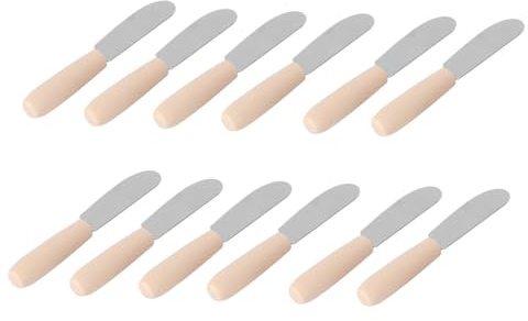 DOITOOL 10 pièces Couteaux à Beurre Acier Inoxydable avec Manche Plastique Épandeurs de Beurre Légers et Antiadérents Ustensiles de Cuisine pour Tartinage et Pâtisserie