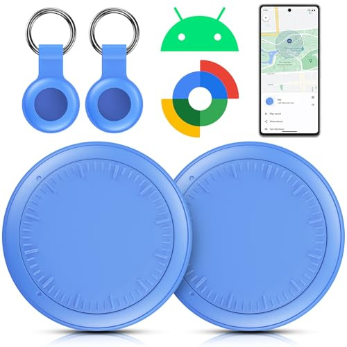 Air Tracker Android, 2 Pezzi Smart tag Android, Funziona con Google Dov'è App, Bluetooth Trova Oggetti, Air Tracker Bluetooth Localizzatore Chiavi per Chiavi/Bagagli/Valigie