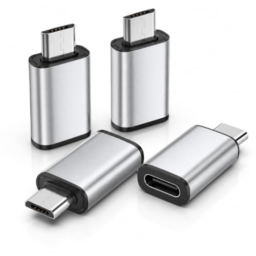 4 PCS Adaptateurs USB C vers Micro USB, Adaptateur USB C Femelle vers Micro USB Mâle, Connecteur Compact pour Charge et Transfert de Données, Conversion C vers Micro pour Tablettes, PC et Acce